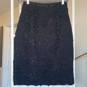 Elie Tahari Black Textured Floral Pencil Skirt US 8